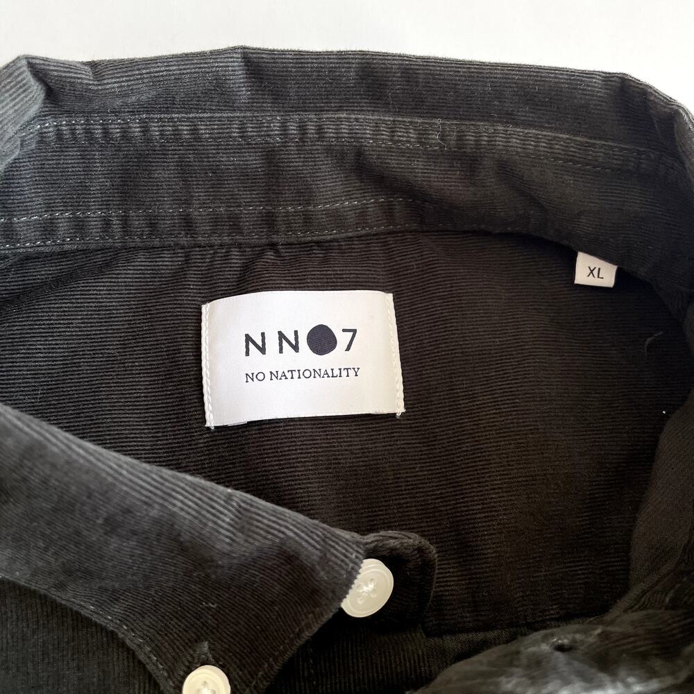 NN07 No Nationality Men's Levon Olive Corduroy Button Down Shirt XL - Picture 5 of 16